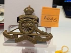 Royal Regiment of Canadian Artillery Cap Badge Brass Field Gun WW2 Commonwealth