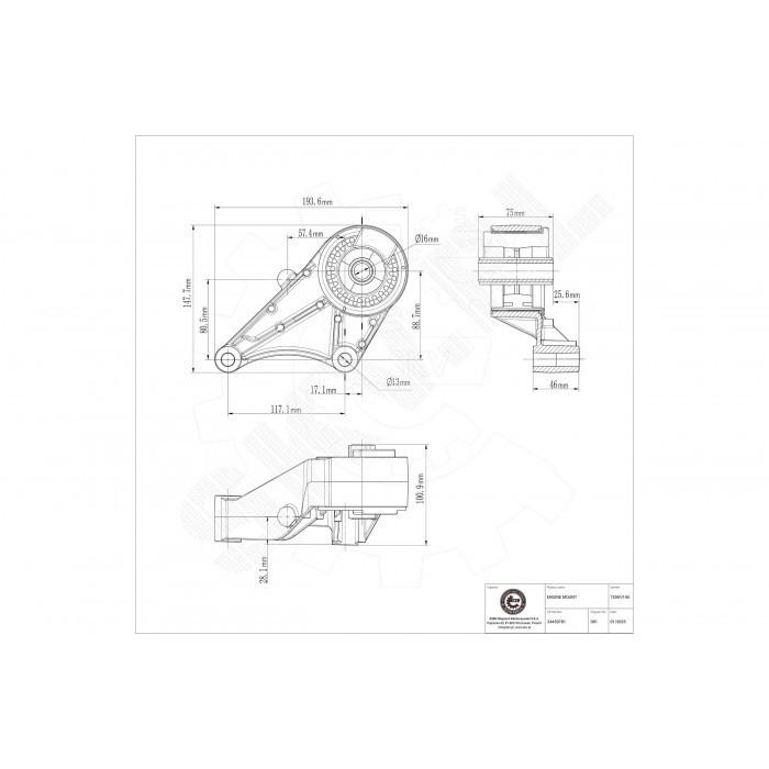 Support moteur avant pour réparation mécanique Opel Astra H