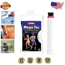 Mega Tac Extra Tacky Tennis Overgrips 10-Pack White USA Made Long Lasting