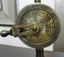 Bellissima antica nave ottone sala macchine telegrafo marina funzionante...