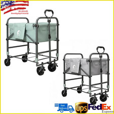Folding Dog Bath Tub w/ Swivel Wheels,4-Level Height Adjustable Pet Wash Station