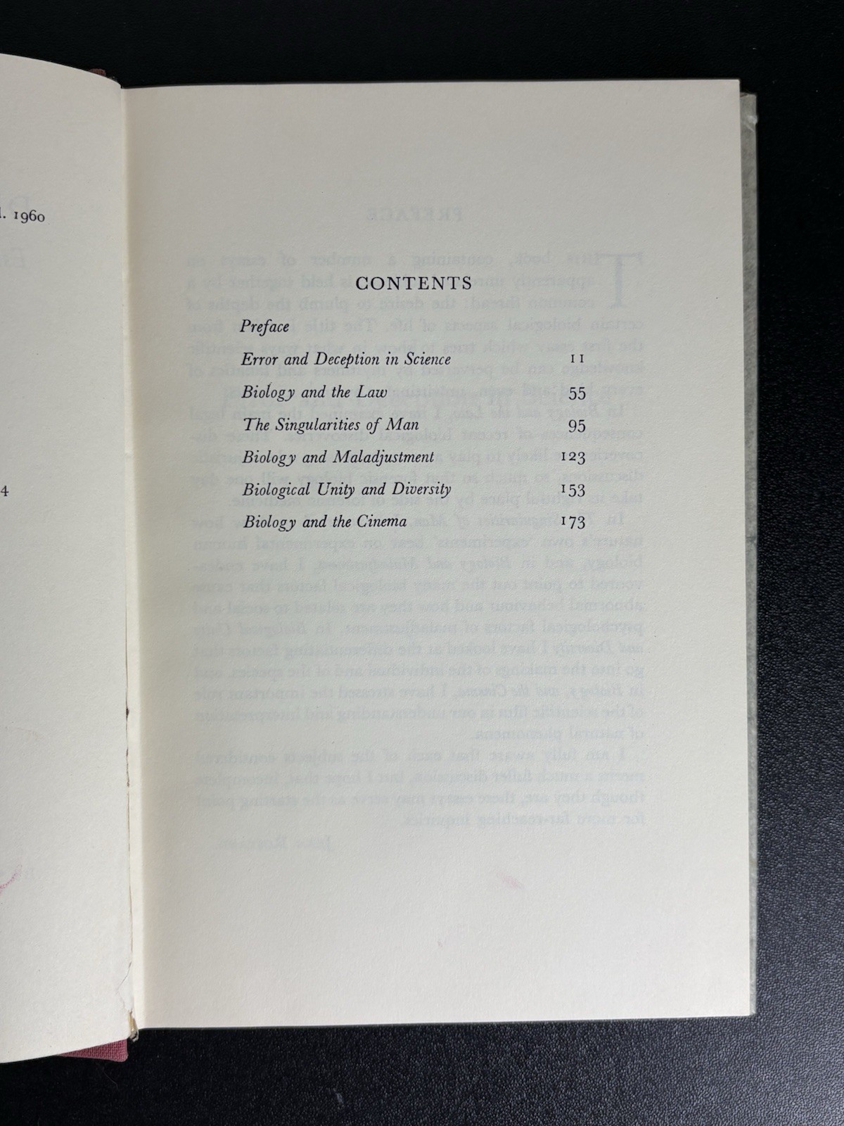 Rostand, Jean ERROR AND DECEPTION IN SCIENCE  1st Edition - Kreskin collection