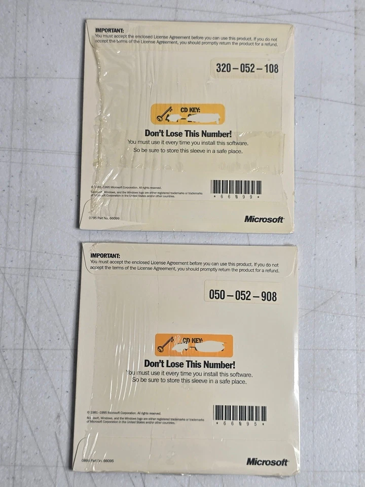 Microsoft Windows 95 Upgrade PLUS! Companion CD Software Lot 1995 Vtg Keys - Image 4 of 4