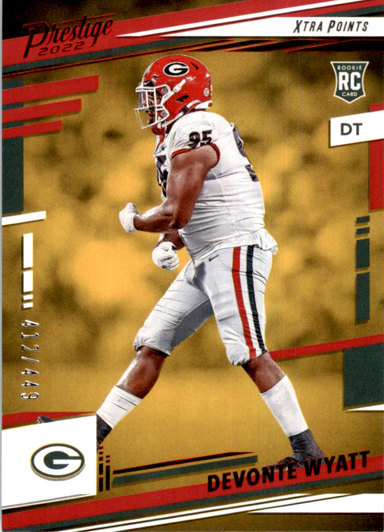 2022 Prestige Xtra Points Red Rookie /449 Devonte Wyatt #355 Packers Georgia RC