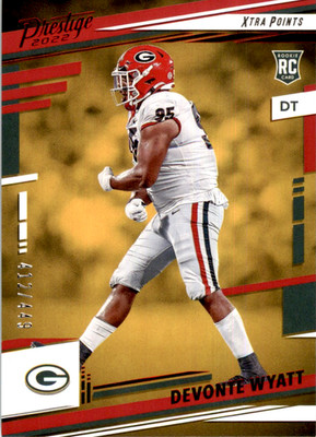 2022 Prestige Xtra Points Red Rookie /449 Devonte Wyatt #355 Packers Georgia RC