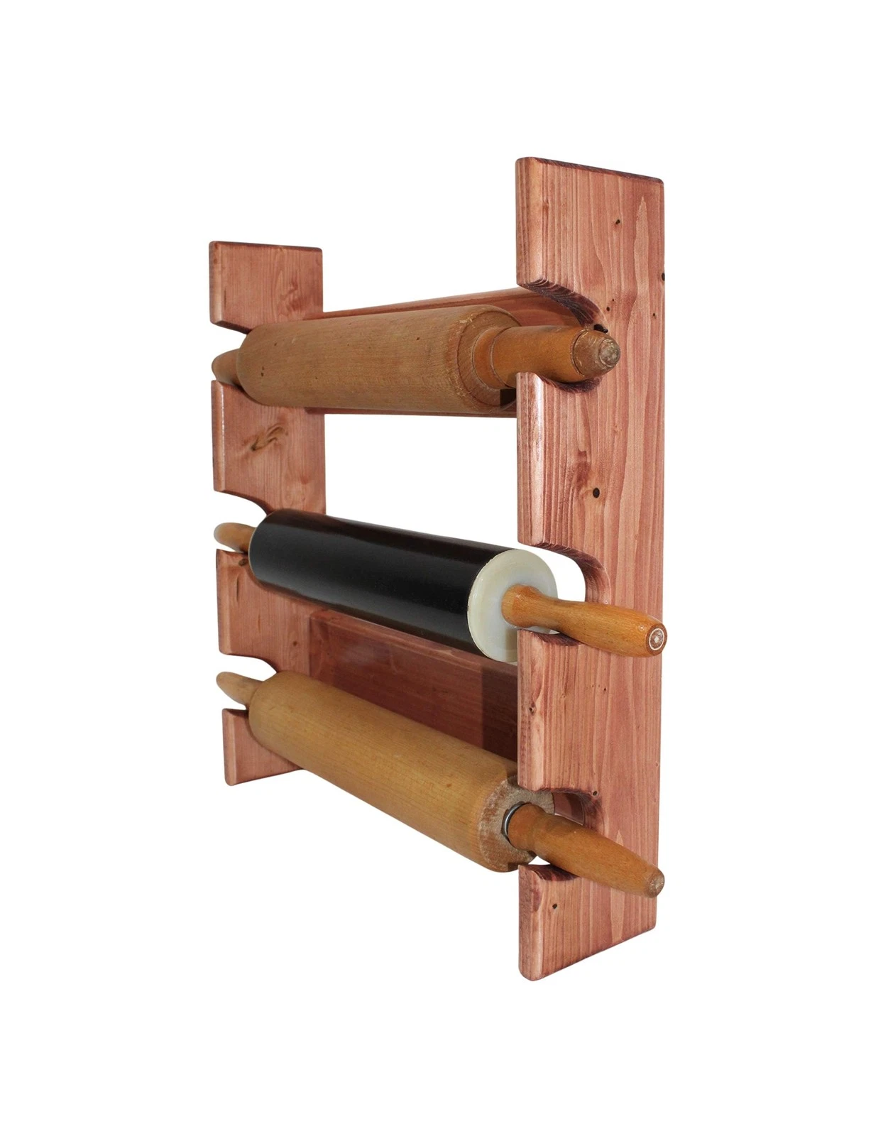 Rustic Wooden Rolling Pin Rack for 3 Rolling Pins – Wall Mounted Rolling P