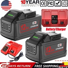 12.0Ah For Milwaukee 18v For M18 Extended Lithium 48-11-1880 Battery/Charger