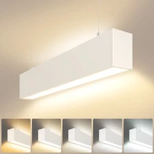 LED Linear Pendant Light 15/20/25W 5CCT 3000K-6500K 0-10V Dimmable UL Certified