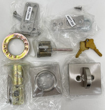 Baldwin Contemporary Square Single Cylinder Deadbolt Satin Nickel