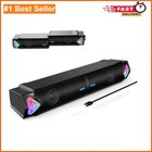 Bluetooth Computer Sound Bar, 2-In-1 Pcs Gaming Speakers, Dual Hifi Stereo RGB L