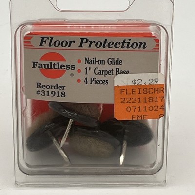 FLOOR Protection Nail-On Glide With Carpet Base 1'' NOS Casters One Package Of 4