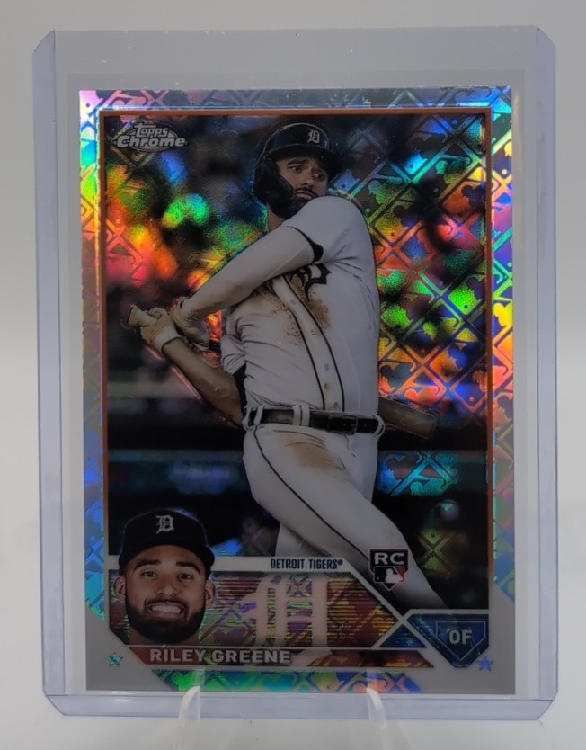 2023 Topps Chrome Logofractor Riley Greene #182 RC Tigers