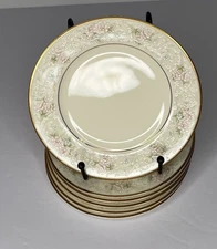 Set of 6 Noritake Willowbrook (#9722): 6 1/2" Bread Plates Vintage Fine China