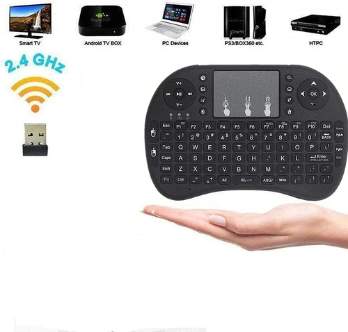 Mini clavier portable sans fil avec pavé tactile, élégant contrôleur de clavier 2,4 GHz - Photo 3 sur 4