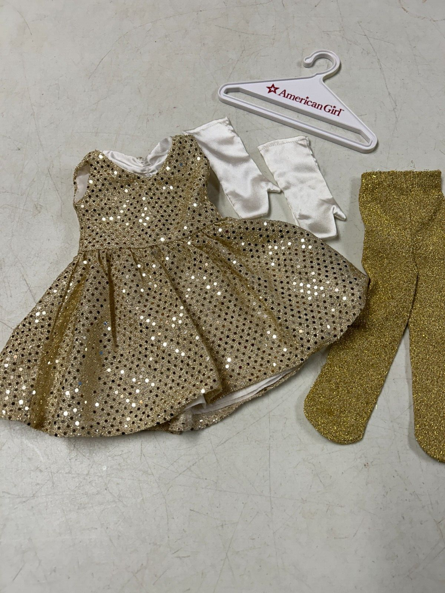AMERICAN GIRL DOLL DANCING STAR GOLD DRESS 4 PC FANCY OUTFIT W GLOVES AMERICAN GIRL DOLL DANCING STAR GOLD DRESS 4 PC FANCY OUTFIT W GLOVES