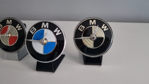 BMW Table Desk Top Clock 82mm Car Badge Emblem Blue Black Red Fathers Day Gift - Video 1 of 1