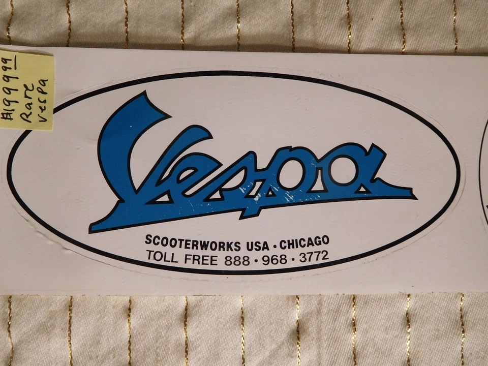 RARO! ~ 4 pegatinas Vespa Ovaladas Scooterworks ~ Chicago 1999 vintage ~ 1 GRANDE, 3 sm Foto 3 de 4