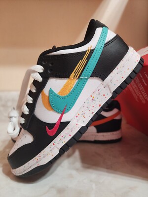 Women's Size 5 NIB Nike Dunk Low Multi-Swoosh W FD4623-131