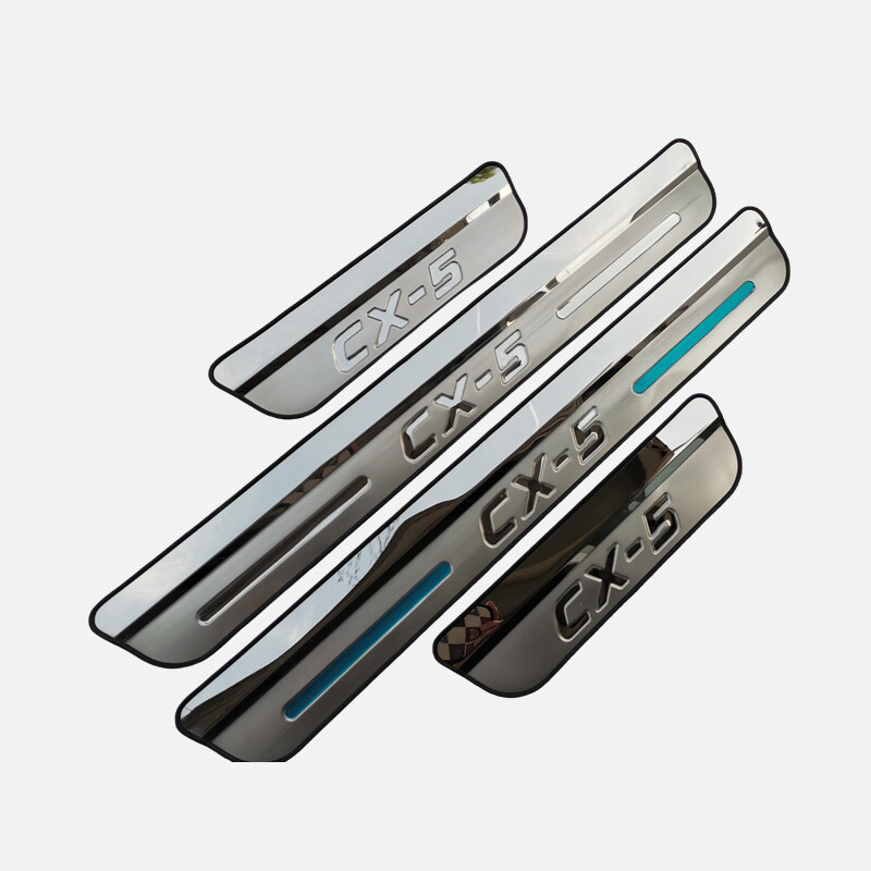 Car Door Scuff Sill Cover Panel Step Protector Trim For Mazda CX-5 2017 - 2023