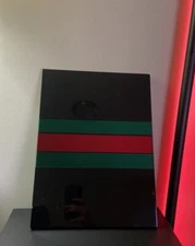 Reflective Gucci Inspired 3D Wall Art Plaque, Fine Art, High Fashion 14x12