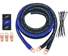 Sky High Car Audio E-Series 1/0 CCA Big 3 Upgrade Kit BLUE