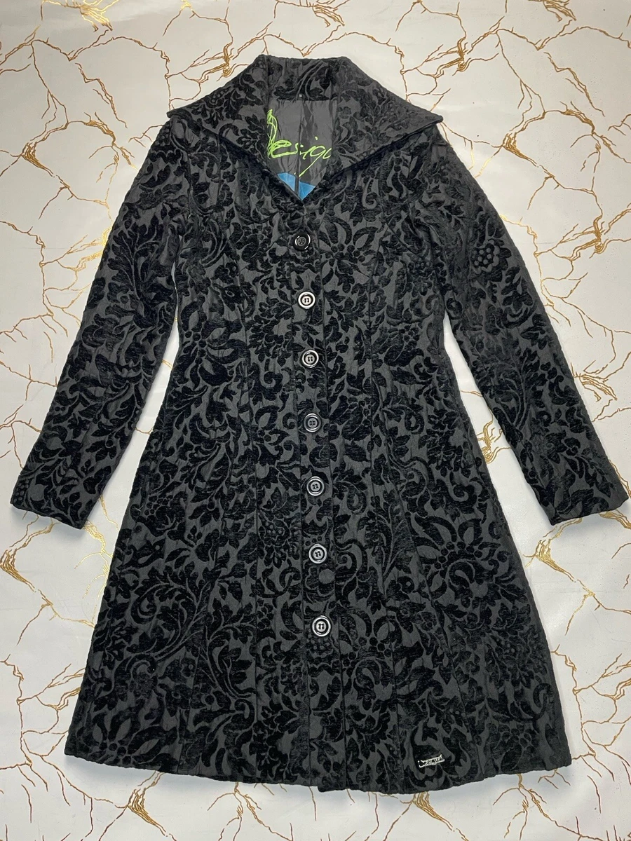 Cappotto Invernale Donna Con Cappuccio - Giacca A Coste In Cotone Con Ricamo Floreale E Patch Etnico - Stile Hippie E Bohémien