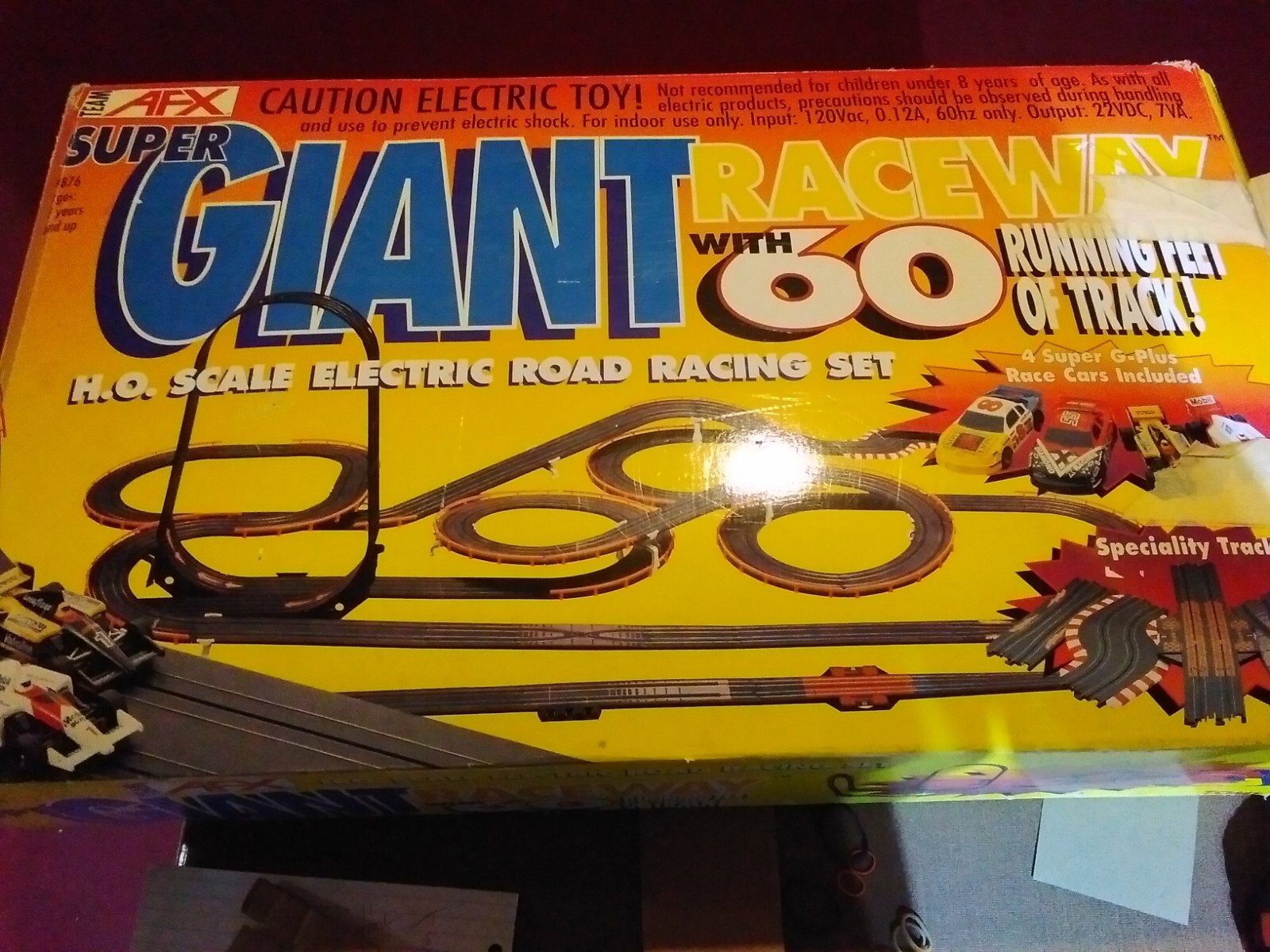 AFX Tomy Super GPlus GIANT RACEWAY Slot Car Track Set 2 Cars Just Did