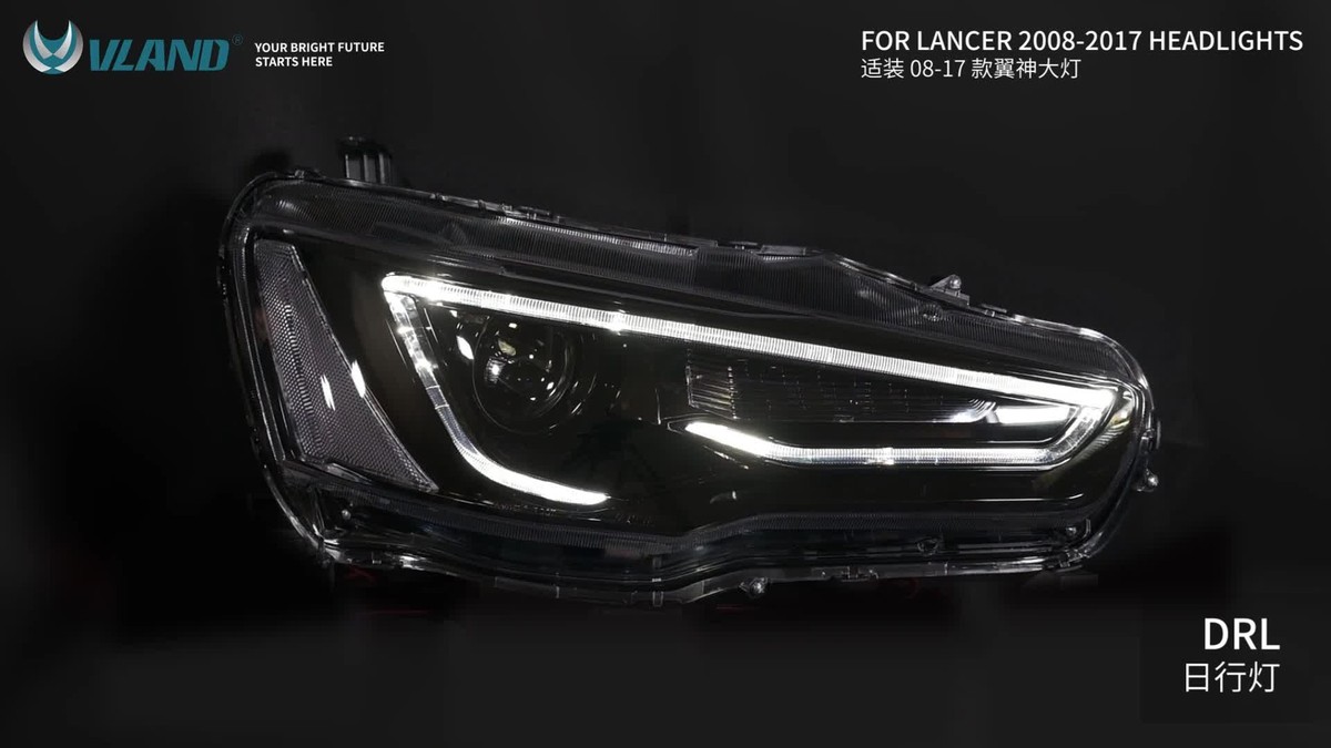 EVO ライト HCMOTION RGB Dazzle LED Headlights For Mitsubishi Lancer ex evo