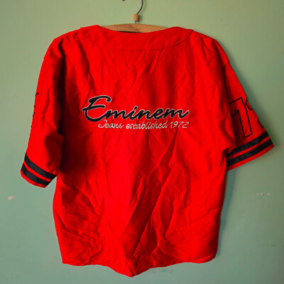 vintage Eminem jersey t-shirt jeans rap tee hip-hop men's L vintage Eminem jersey t-shirt jeans rap tee hip-hop men's L