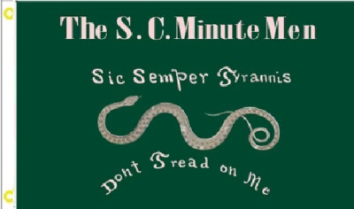 3X5 South Carolina Minute Men DON'T TREAD ON ME GREEN FLAG BANNER 100D GROMMETS