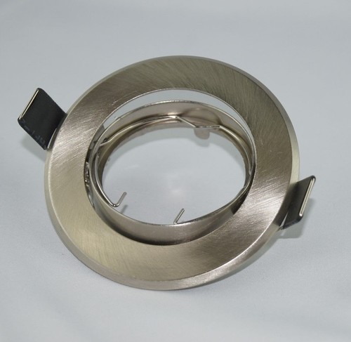 Druckguss Einbaustrahler 4 eck oder rund - eisengebürstet GU10 230V o. 12V MR16 - Bild 1 von 12