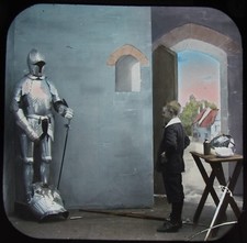 Glass Magic Lantern Slide TOM ATKINS ARMOUR NO6 C1890 VICTORIAN PHOTO . SUIT OF 