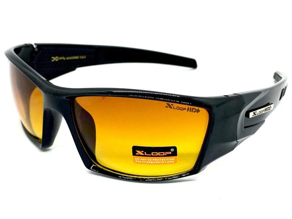 Lente ámbar de alta definición envoltura deportiva visión de conducción diurna o nocturna HD Foto 4 de 4