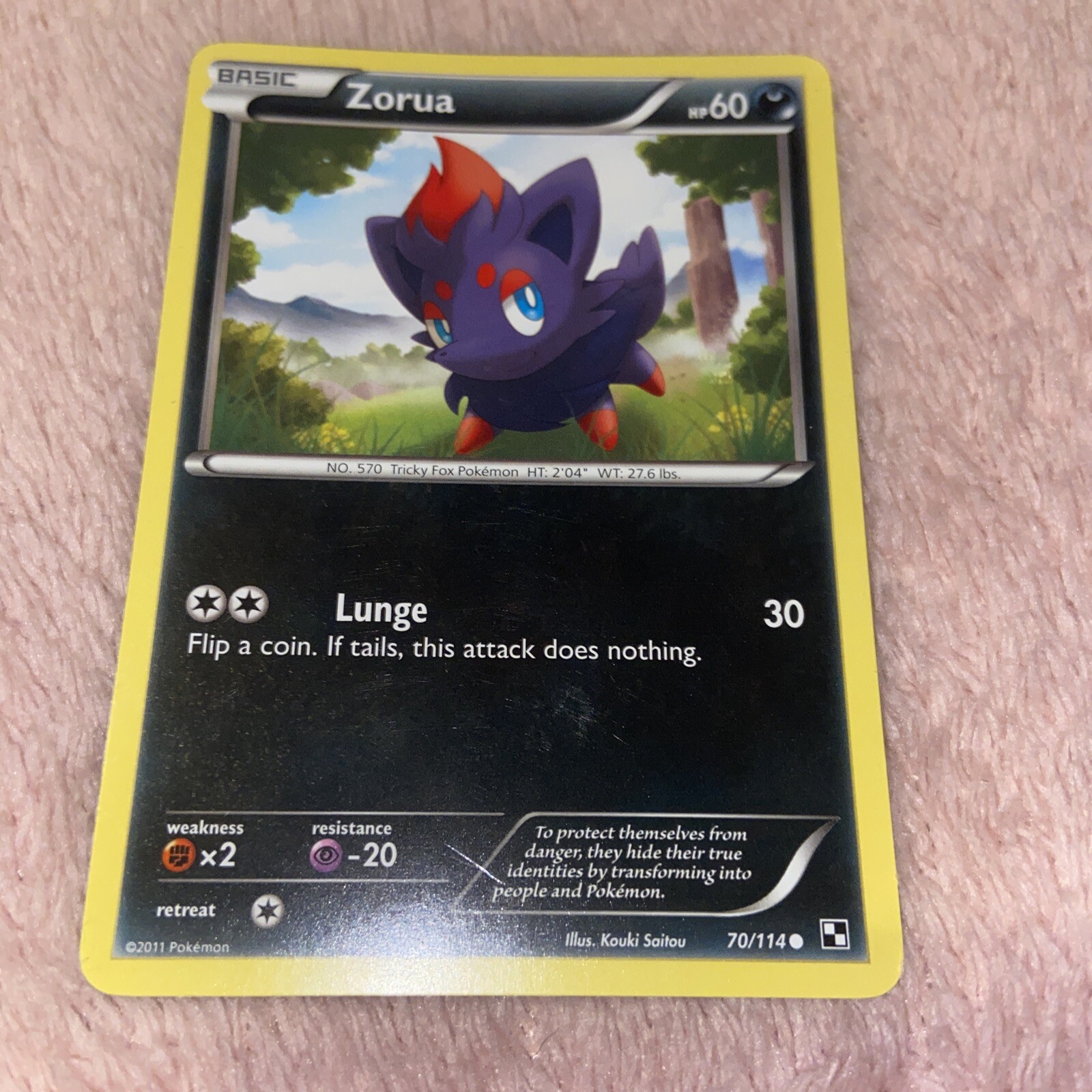 Pokémon TCG Zorua Black and White 70/114 Regular Common NM