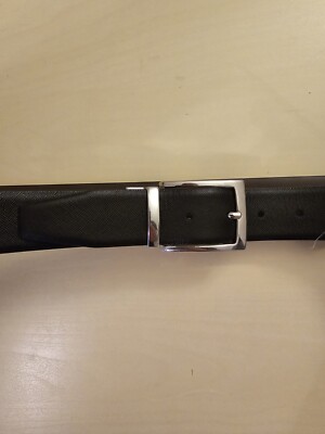 Barneys New York Black Italian Leather Belt Black Genuine Leather Belt - Barney main image 3