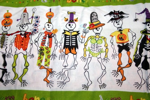 DEM BONES HALLOWEEN STRIPE FROM ANDOVER - 100% COTTON FABRIC - Picture 2 of 9