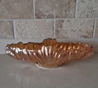 Vintage MCM Marigold Orange Carnival Glass Gondola Fruit Boat