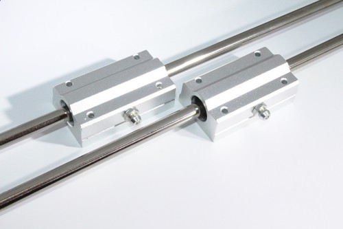 2 10mm 16-1/2 Hardened Shafts 2 Long Pillow Block Rod Rail Linear Bearing Motion - Picture 2 of 12