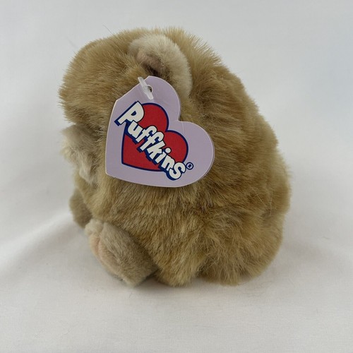 Puffkins Cinnamon Cat 5” Plush Tan Stuffed Toy Kitty Vtg 1994 Blue Eyes Swibco - Picture 2 of 8