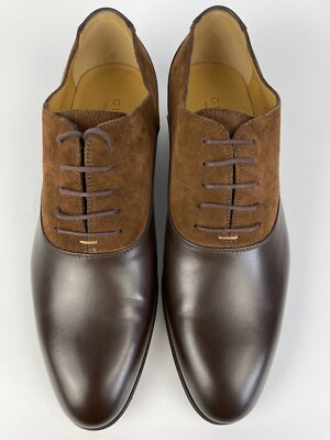 Gucci 719741 Men's Leather Suede Oxford Shoes Cocoa/Brown Size 9