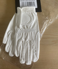 5 Pairs Adults Synthetic Leather Horse Riding / Dressage Gloves - White XL