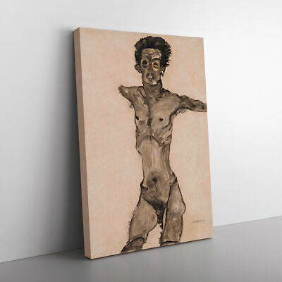 Selbstbildnis Bd.9 von Egon Schiele Leinwand Wandbild Kunstdruck gerahmtes Bild Deko