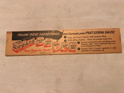 Post s Cereal Sales Vintage Profit Calucator, General Foods