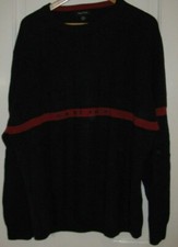 VINTAGE NAUTICA MEN'S SZ. XXL CREWNECK SPELLOUT HIGH CHEST STRIPE SWEATER VEUC