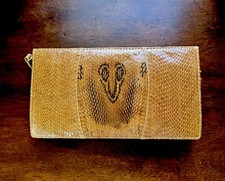 Vtg King Cobra Snakeskin Clutch Purse Shoulder Bag Natural Bespoke 1950s Vtg King Cobra Snakeskin Clutch Purse Shoulder Bag Natural Bespoke 1950s
