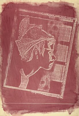 FREMEZ original 1990 unique pop art cyanotype signed Jose Gomez Fresquet Cuban