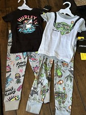Set Of 2- 2pc Hurley Pajamas S/S Shirt  Pant Bottoms size 2T. NWT
