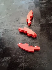 Lego 13547 red slope curved 4x1 inverted parts 3 red pieces