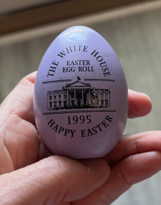 White House Easter Egg Roll 1995, President Clinton & Hillary signed