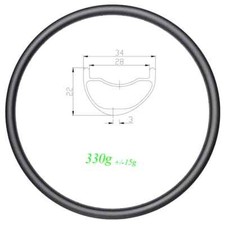 29er XC Mountain Bike Super Light  Asymmetric Tubeless Carbon Rim 22*34mm